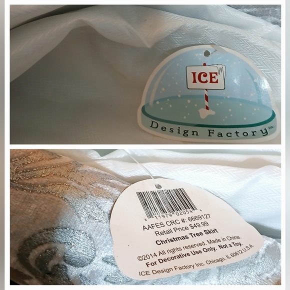 CHRISTMAS TREE SILVER-SHIMMERY SKIRT - Picture 5 of 7